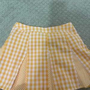 Forever 21 Yellow Checkered Skater Skirt